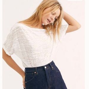 FREE PEOPLE Astrid of the shoulder burnout tee XS